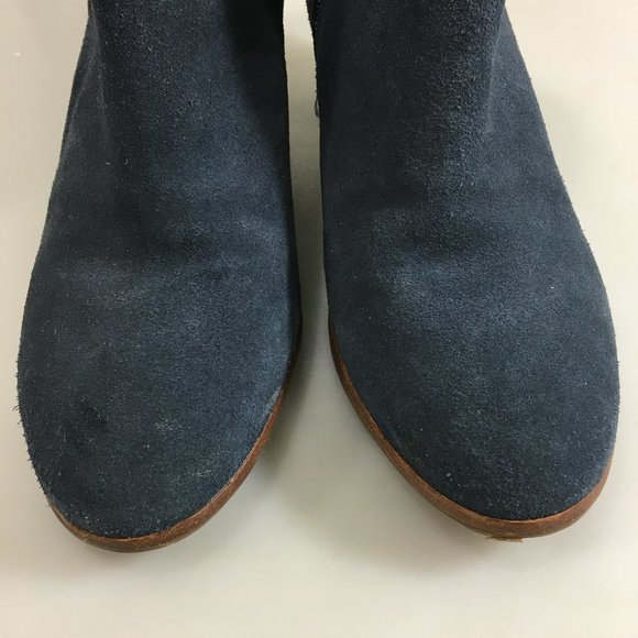 Jack Rogers 9 M Blue Suede 2.5 Heels Ankle Booties - Picture 3 of 8